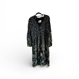 Anthropologie Maeve Floral Dulcie Midi dress size large boho prairie